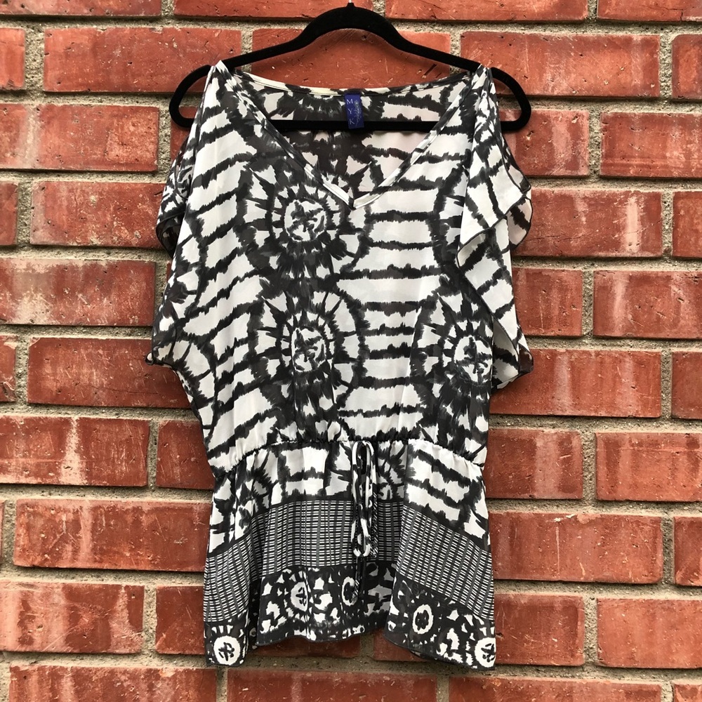 Tie Dye Cold Shoulder Top